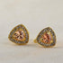 V & L Gold Crystal Cuff links Yellow – Fancy Unique Elegant Sparkling Luxury Gem Stone Cufflinks for men in Triangle - Perfect for Wedding, Formal...
