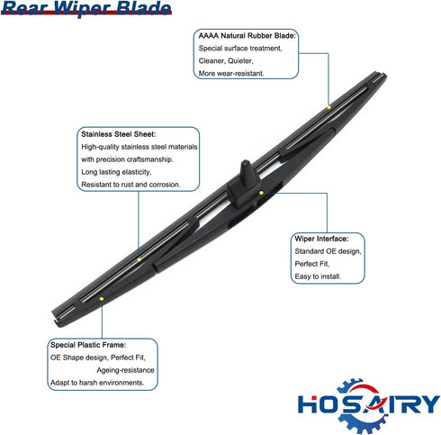 Rear Wiper Arm Blade Set for Honda Pilot 2009-2015 Rear Windshield Wiper Arm Blade Assembly 76720-SZA-A02 76730-SZA-A02...