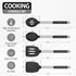 Pack of 4 Large Silicone Cooking Spatulas and Spoons, Slotted and Solid Stainless Steel Cooking Utensils Set, Non-stick Heat Resistant Kitchen for...