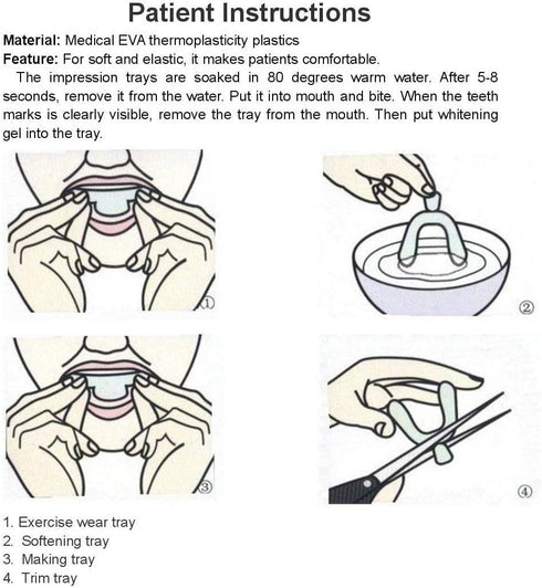 20/Pack Thermo-Molding Boil and Bite Teeth Whitening Mouth Trays Wholesale Value...