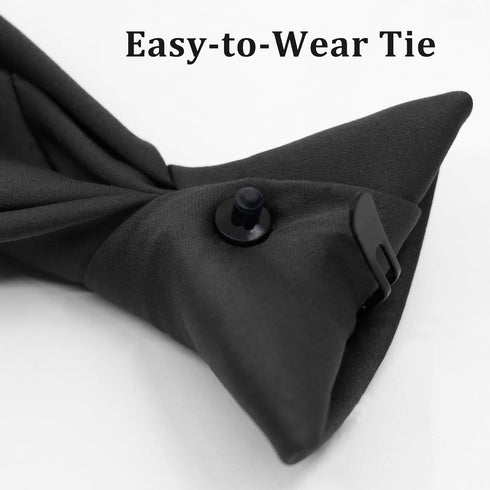 Men's Clip on Ties Pre-Tied Adjustable Neckties Solid Color Zipper Ties for Men Formal Business Graduation...