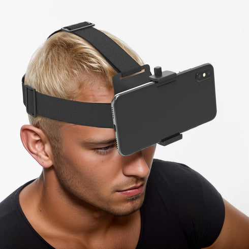 Flexible Phone Head Mount for iPhone, Head Camera First-Person View Video Outdoor Live Shooting Bracket with Phone Clip for iPhone Samsung Smartph...