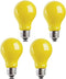4 Packs 3W A19 LED Bug Light Bulbs Yellow LED Bulbs E26 Outdoor Bug Light Bulb 25W Equivalent 2000K Amber Glow Bug Light Bulb Night Light for Bedr...