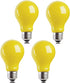4 Packs 3W A19 LED Bug Light Bulbs Yellow LED Bulbs E26 Outdoor Bug Light Bulb 25W Equivalent 2000K Amber Glow Bug Light Bulb Night Light for Bedr...