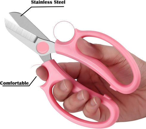 Gardening Scissor White Sharp Blade Alloy Steel Garden Shears for Cutting Flowers Trimming Plants of Yard Florist Rose Herb Hedge and Fruits Picki...