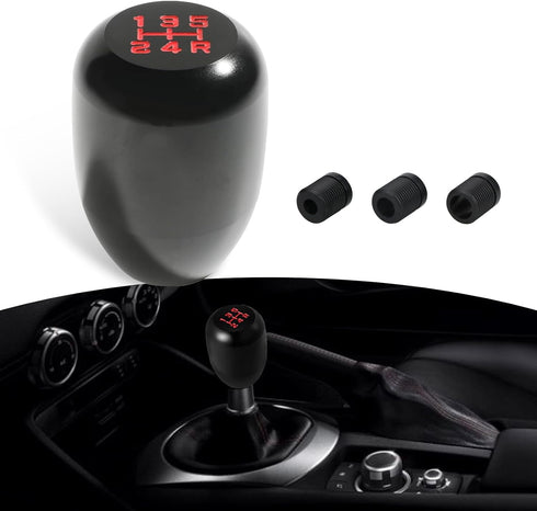 1 PC Car Shift Knob, Alloy Rounded Easy-Grip Shifter with 3 Adapters, with 5 Speed Shift Digital Identification Shift Knob Replacement, Universal ...