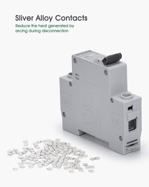 AC Miniature Circuit Breaker, 16 Amp 120V/240V 1 Pole DIN Rail Mount Circuit Breaker, Thermal Magnetic Trip, Solar AC Disconnect Switch MCB C16...