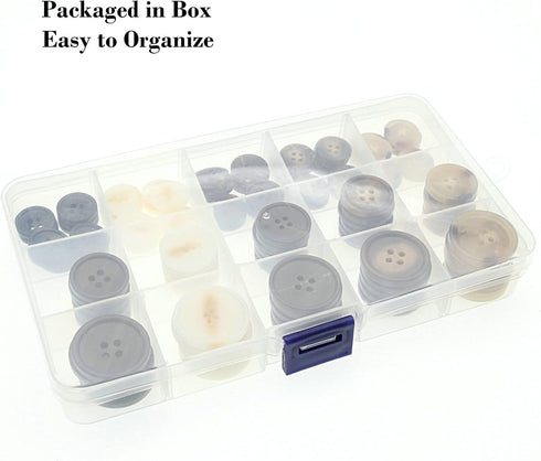 110 PCS Mixed Resin Sewing Buttons, Round Bulk Buttons for DIY Sewing Crafts,Coats,Suits, 5 Color 3 Size(15mm,20mm,25mm) SHUNLI...