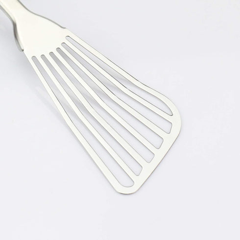 304 Stainless Steel Fish Spatula, Non-Slip Ergonomic Handle Slotted Spatula, Black...