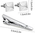 Gleamart Silver Tie Clip for Men Business Necktie Pinch Clip Personalised Cufflink Set...