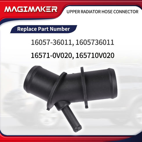 Radiator Upper Hose Connector Coolant Pipe Adapter Compatible with Toyota RAV4 2009 2010 2011 2012 Replace 16571-0V020 16057-36011 165710V020 1605...