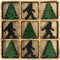 Gadgets Tic Tac Toe 10 Wood Pieces Plus Board Game Pine Trees and Bigfoot...