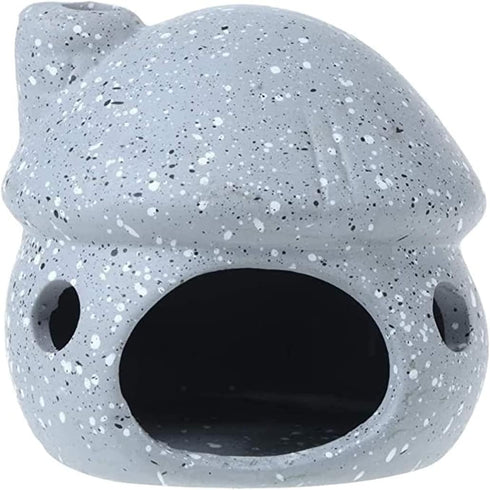 AnRui Aquarium Decorations Ceramic Mushroom House Landscape Aquatic Hideaway Cave Decor Cute Fish Tank Ornament Accessories for Young Shrimp,Short...