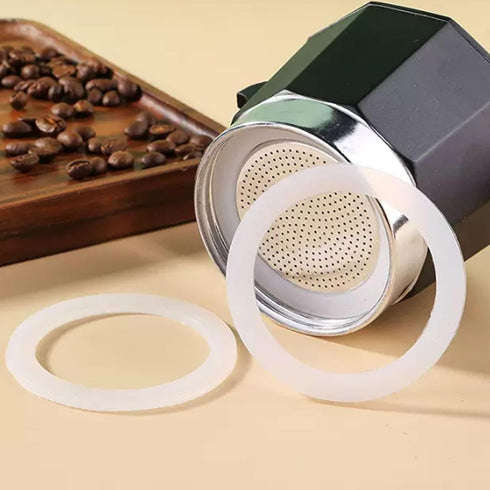 2 Cup Stovetop Espresso Coffee Maker Replacement Parts for Aluminium Moka Pot 2 Pcs Filter with 4 Pcs Silicone Gasket Seals...