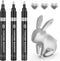 Liquid Mirror Chrome Markers - 3Pcs Silver Waterproof Reflective Gloss Chrome Pens for Plastic, Metal, Glass, Ceramic, Resin Supplies, Painting or...