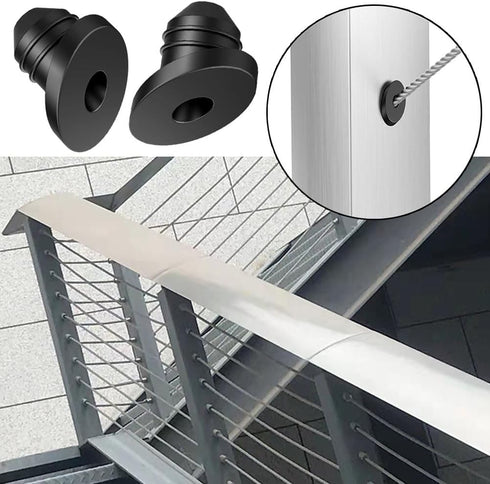 50 Pcs Cable Railing Rubber Grommets,45 Degree Angle Beveled Protector Sleeves,Cable Railing Protective Sleeves for 1/8" 5/32" 3/16" Cables for Me...