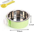kathson 3 PCS Crate Dog Bowl, Stainless Steel Removable Hanging Cage Food Bowl Pet Food Spoon & Water Feeder Bowls Coop Cup for Puppy Cat Bird Rab...