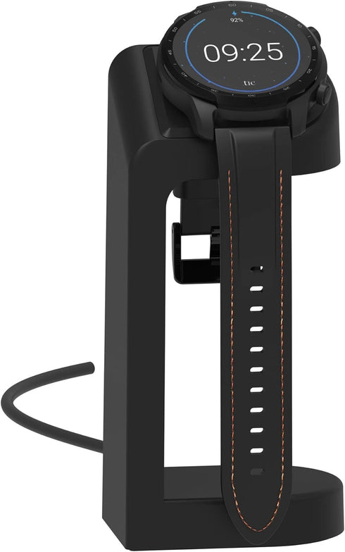 Replacement Connection Charging Dock Compatible with Ticwatch Atlas/Pro 5 Enduro/Pro 5/3 Charger Stand Station Case Friendly with 5 Feet Cable Bla...