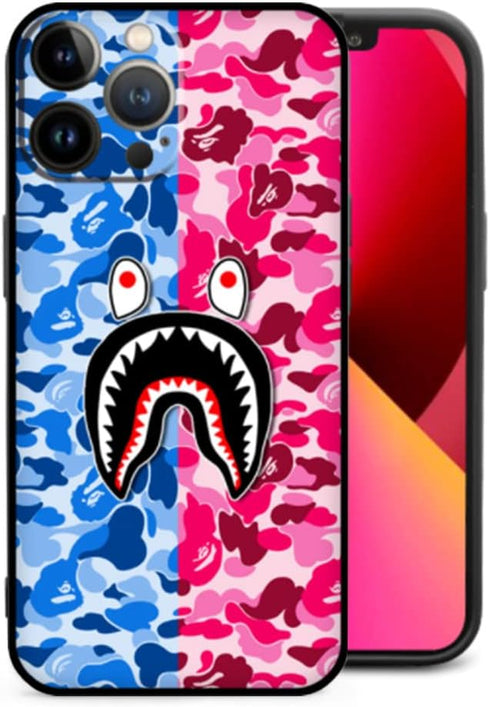 Shark Teeth Case for iPhone 13 Pro Max Silicone, Cute Soft Clear Camo Shark Face Full Body Protection Shockproof Cover, Compatible with iPhone 13 ...