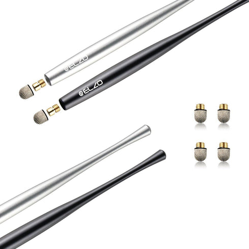 Elzo Stylus Pen Combo Universal Capacitive Touch Screen 2 Packs with 4 Replacement Fiber Fine Tips for Tablet iPad, iPhone, Samsung, Microsoft Sur...