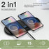 2 Pack Dual 15W Wireless Charger for Multiple Devices, 30W Fast Wireless Charging Pad/Mat for Apple iPhone, for AirPods, for Samsung Phone, for Go...