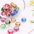 AIPRIDY 100Pcs 15x11mm Painting Murano Large Hole Glass Beads Mix Color with Silver Brass Cores European Charm fit Bracelet Necklace (Paint Splatt...