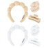Wecoe White Khaki Spa Headband And Wristband Set Skincare Headband For Washing Face Hair Claw Clips For Thick Hair Cute Puffy Sponge Bubble Makeup...