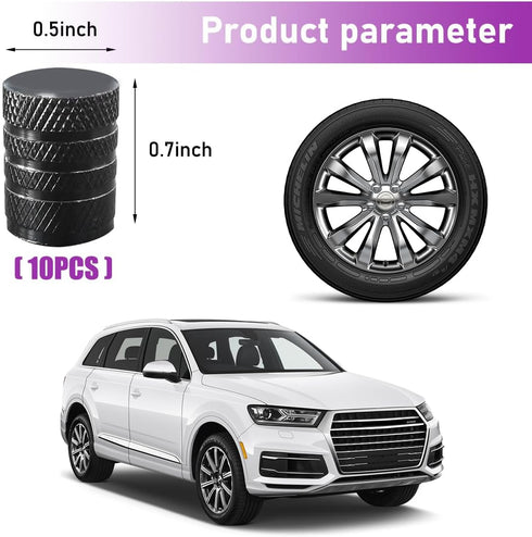 10 PCS Car Tire Valve Stem Caps, Anodized Aluminum Wheel Stem Covers, Corrosion Resistant Car Tire Air Caps, Vehicle Exterior Accessories for Car,...