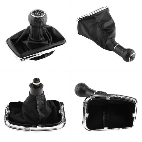 Shift Knob 6 Speed for Bora for GOLF MK4 1998-2007,Car Gear Shift Knob Stick Gaiter Boot Frame,Plastic&Synthetic Leather Material...