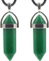 TREELY 2Pcs Crystal Necklace Hexagonal Gemstone Necklace Chakra Pendant Necklace, Green Jade...