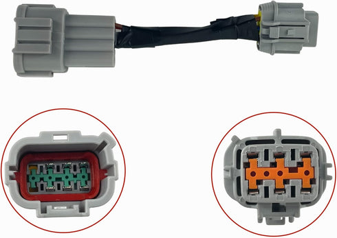 2pcs Headlight Conversion Adapters Compatible with 2003+ Nissan 350z HID Wiring 8 to Halogen 6...