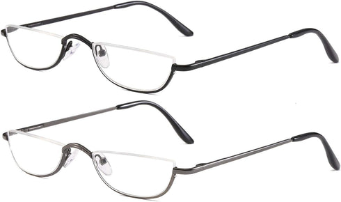 Half Reading Glasses?Metal Frame Readers for Women Men with Pouch (2 Pairs 1.5)...