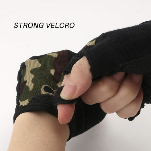 Kid Half Finger Short Mitten Shock-Absorbing No-Slip Cycling Gloves Exercise Skate Skateboard Roller Skating Glove for 4-9 Years Old Boy Girl Chil...