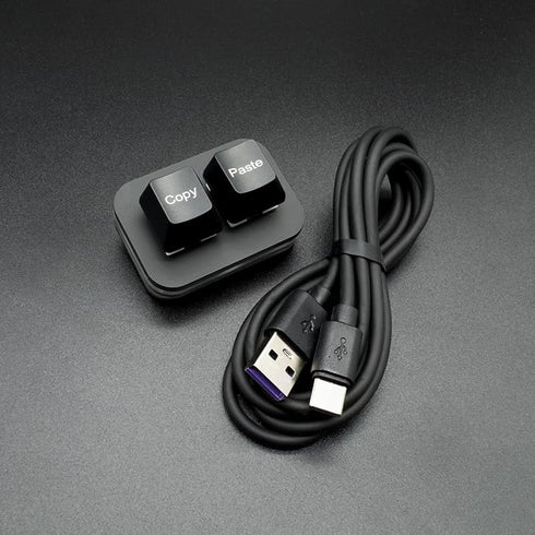 USB mini 2-key keyboard Copy and Paste, programmable macro keyboard, hot swappable mechanical keyboard, with 1.5 meter USB data cable (Black)...