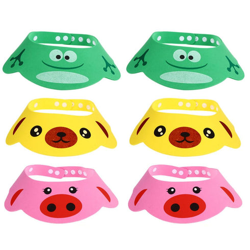 6pcs Hair Washing Hat Shower Bath Silicone Cap Soft Adjustable Visor Shampoo Cap for...