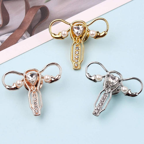 3 Pics Personality Human Body Organ Uterus Rhinestones Brooch Pin Doctor Nurse Clothing Jacket Jewery Gift...