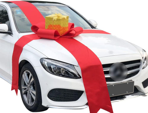 TONIFUL 10 Inch X 11yds Red Satin Ribbon Extra Wide Christmas Ribbon for Outdoor Use, Ribbon Cutting Ceremony, Grand Opening Ribbon, Table Runner,...