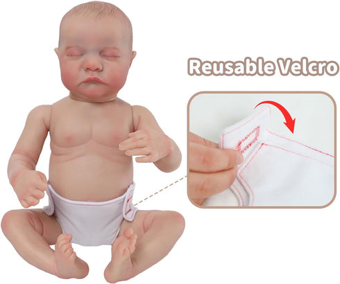 SCOM 4 PCS Baby Doll Diapers Baby Doll Accessories Sets Sized for 14-18 inch American Reborn Baby Dolls,Realistic Baby Dolls, for Kid Age 3+ (Diap...