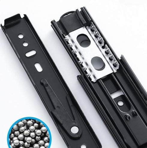 Tang.Drawer Slides Ball Bearing Full Extension 3 Section Slide Track Mounting Drawer Runners Slider for Cabinet Home Furniture, 2 Pack (Black 10 i...