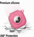 Geiomoo 2 in 1 Silicone Case Compatible with Beats Fit Pro and Air Tag, Protective Cover with Carabiner (Luminous Pink)...