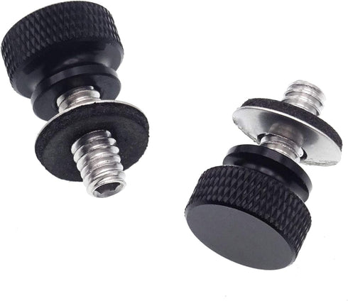 WeiSen 1/4"-20 Fender Rear Seat Bolts,2 PCS Screw and Nut Base Billet Hard Anodized Aluminum Compatible with Harley Touring Dyna Softail Sportster...