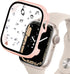 Miimall Compatible for Apple Watch Series 9 41mm Case with Built-in Glass Screen Protector, Hard PC Shockproof Anti-Scratch Waterproof Bumper Case...