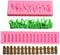 (Set of 2) Green Grass and Garden Picket Fence Silicone Fondant Mold Chocolate Candy Gumpaste Mold Cake Border Decorating Tool Polymer Clay Mold...