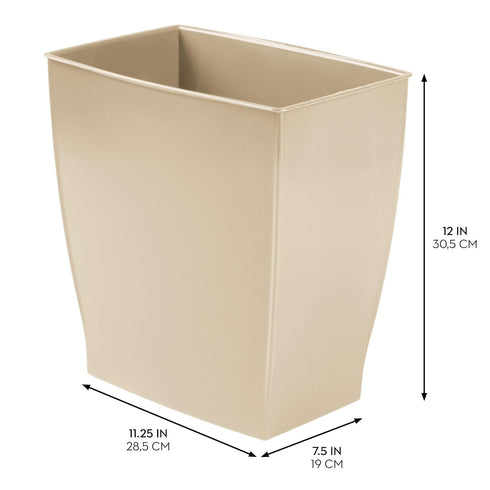 iDesign Small Bathroom Trash Can, Ideal for Primary and Guest Bathroom or Office, Brown, Made in USA...