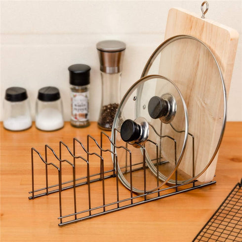 SANNO Pan Pot Lid Holder Organizer, Rack Kitchen Organizer for Plates, Cutting Boards Bakeware, Cooling, Pots & Pans, Serving Trays,Lids Holder Ra...