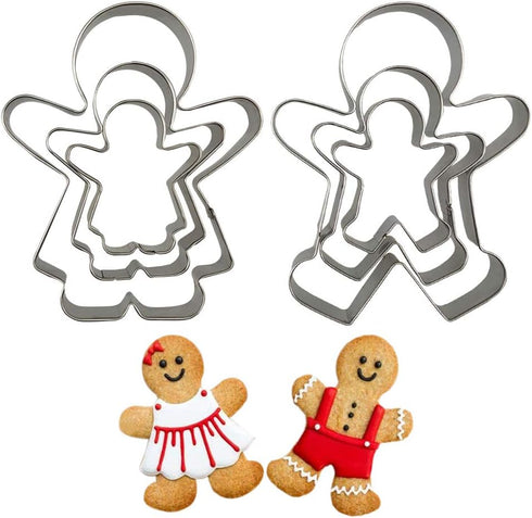 6PCS Cute Funny Gingerbread Boy and Girl Christmas Lebkuchen Cookie Cutter Molds, Like A Family by CSPRING...