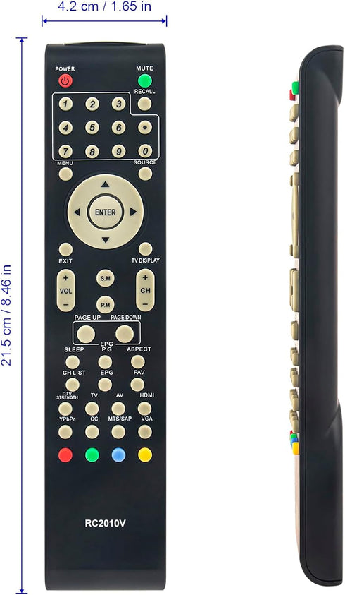 RC2010V Remote Control Replacement fit for VIORE TV LC37VF56 LC32VF56 LC26VF56 LC24VF56 LC22VF56 LC32VH70 LC42VF56 LC32VH56A LC26VH56 LC19VF56 LC3...