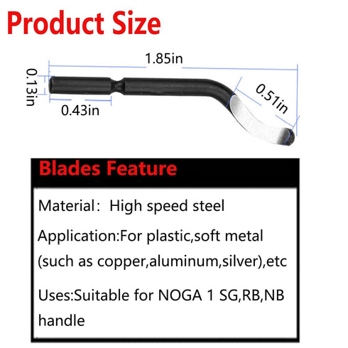 Deburring Blades Set of 10 Pcs BS1010,Deburring Tool Kit, High Speed Steel,Precision Edge Burr Removal on Metal, Aluminum, Copper, Resin Art,Plast...