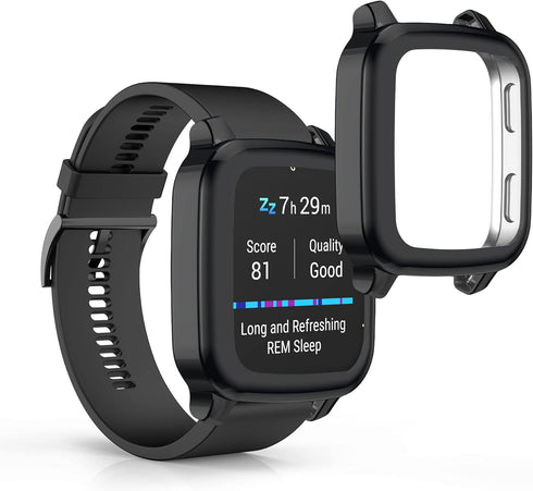 kwmobile Case Compatible with Garmin Venu Sq 2 Music/Sq 2 Case - 2X TPU Silicone Fitness Tracker Cover - Black...