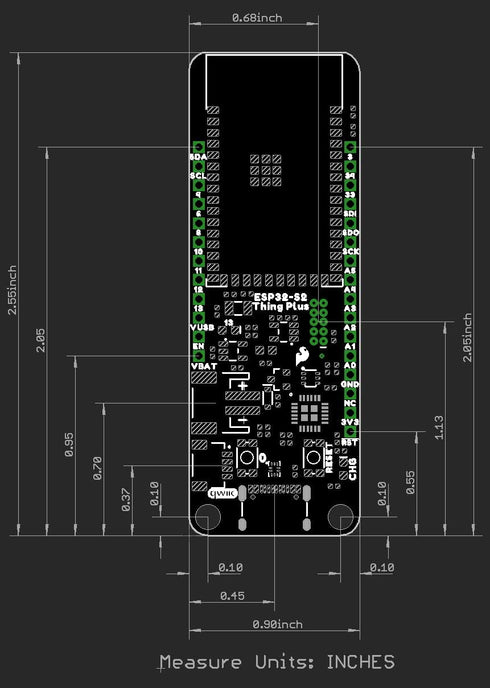 SparkFun Thing Plus - ESP32-S2 WROOM -No Bluetooth- Highly-integrated Feather form-factor development board Equipped w/a 2.4 GHz WiFi System-on-Ch...